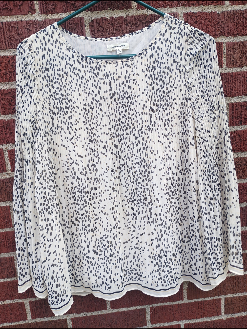 Max Studio 3/4 Mini Belle Sleeve Dot Print Blouse